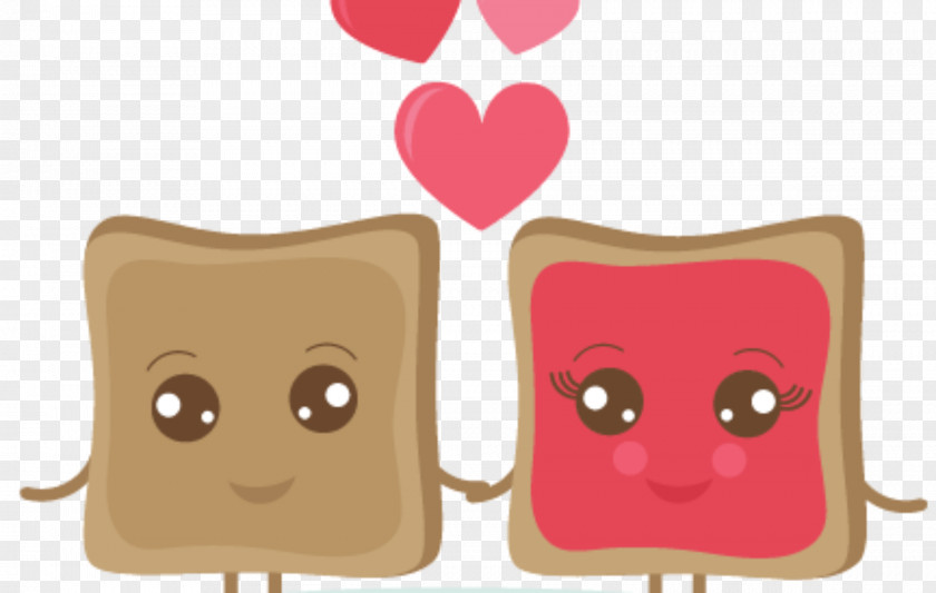 Innocent And Lovely Peanut Butter Jelly Sandwich Food Valentine's Day Clip Art PNG