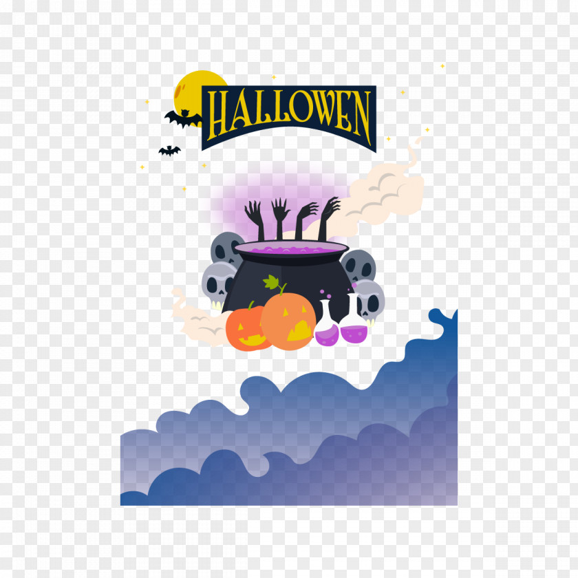 Vector Witch Pot Halloween Festival PNG