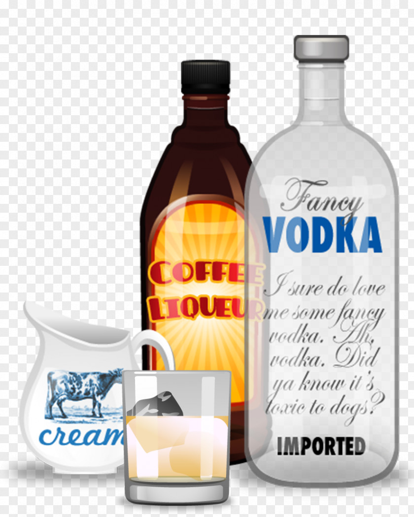 White Russian Cocktail Liqueur Coffee Vodka PNG