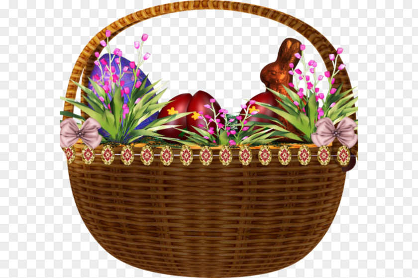 Basket Of Flowers And Eggs Egg Flower Blue PNG