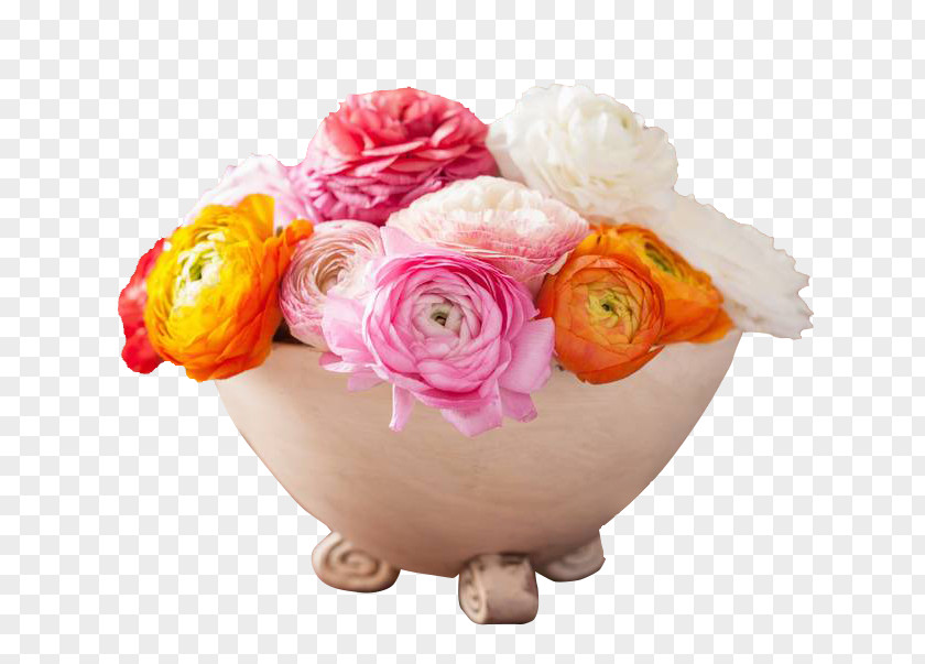 Colorful European Peony Flower Pots Garden Roses Bouquet Flowerpot PNG