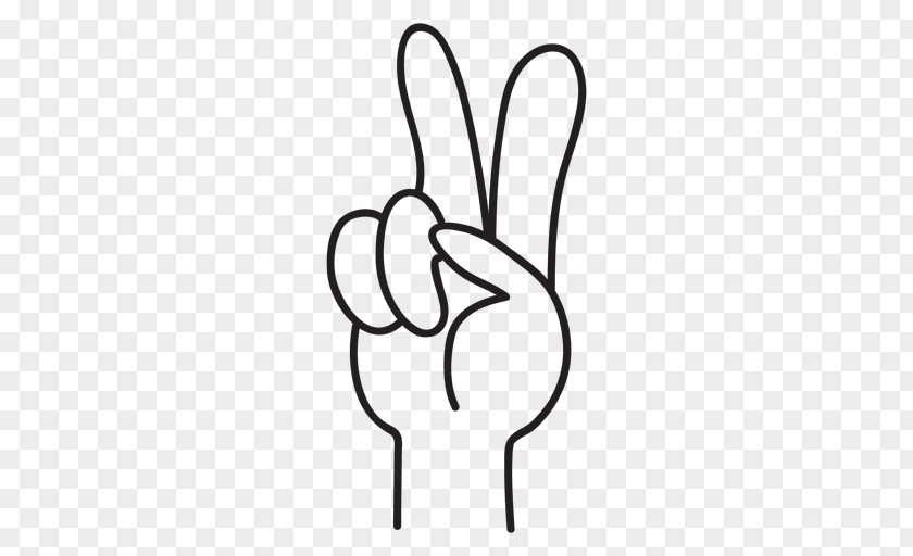 Hand Drawn V Sign Symbol Clip Art PNG