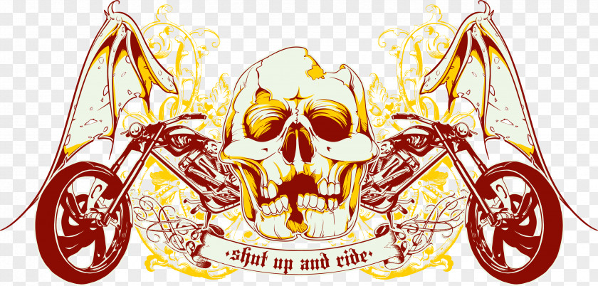 Motorcycle Skull Prints Wall Decal Sticker T-shirt PNG