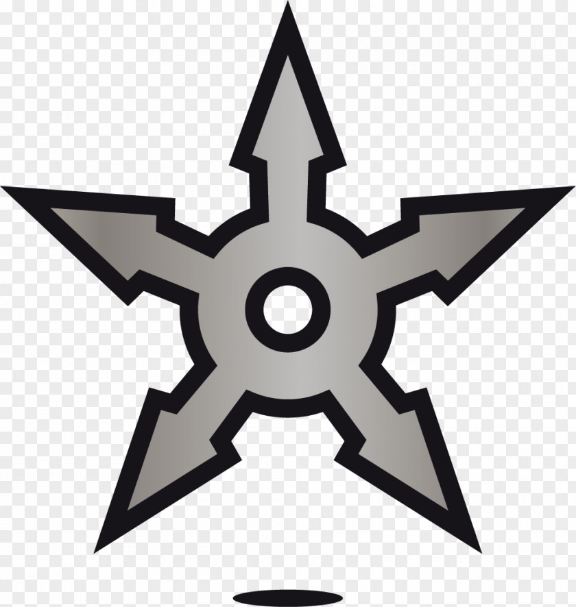 Ninja Pentagram Shuriken Pattern PNG