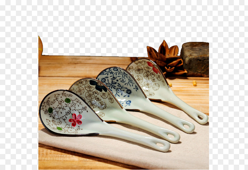 Soup Spoon Jingdezhen Ceramic Tablespoon PNG