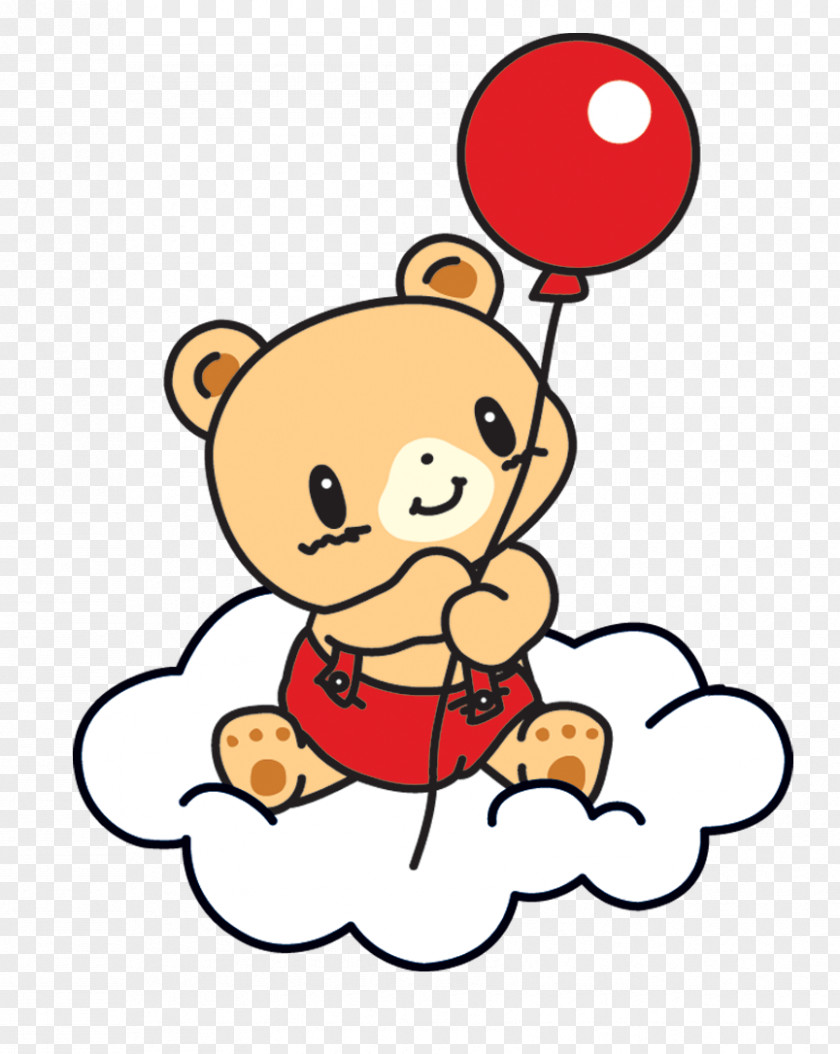 Cartoon Bear Balloons Drawing PNG