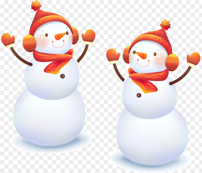 Snowman Winter Vector Material PNG