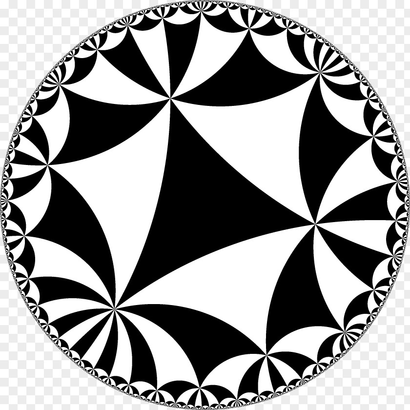 Triangle Hyperbolic Geometry Space Tessellation Poincaré Disk Model PNG