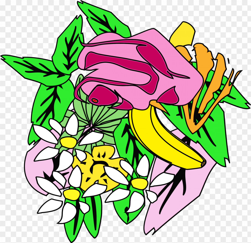 Wildflower Line Art Floral Design PNG