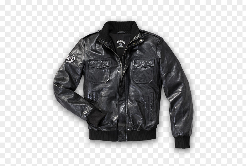 Jacket Leather Jack Daniel's Zipper Sleeve PNG