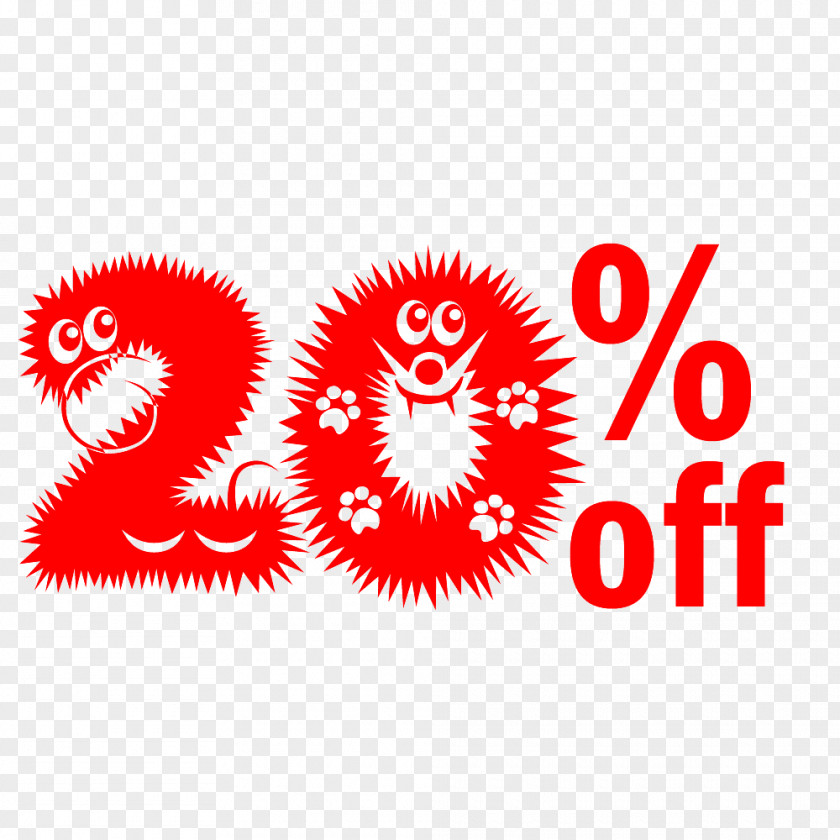 Cute Hairy Halloween 20% Off Discount Tag. PNG
