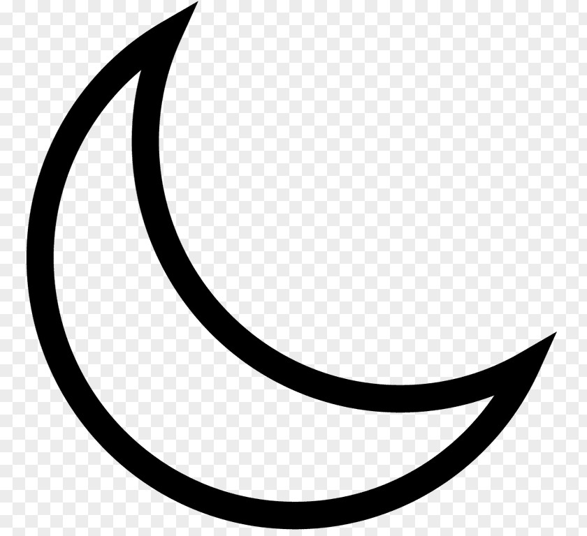 Blackandwhite Planet Symbols Crescent Moon Drawing PNG