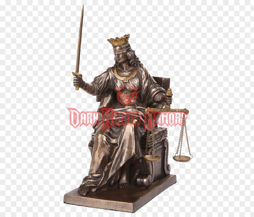 Justice Statue Lady Bronze Sculpture PNG