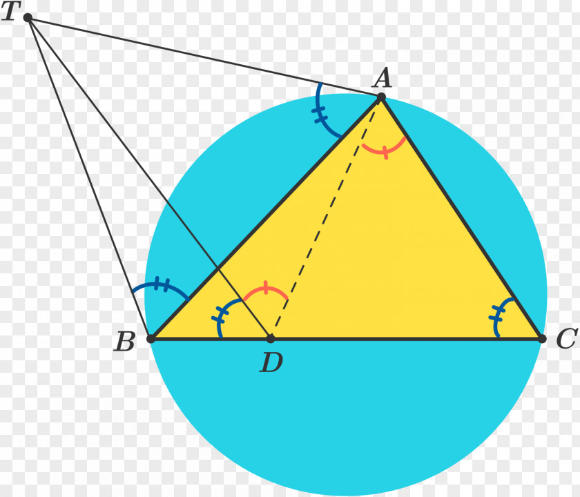 Triangle Point Tangent-secant Theorem PNG