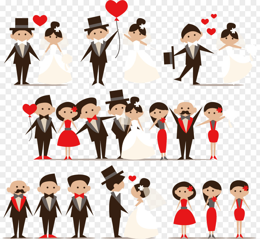 The Bride And Groom Cartoon Creative Wedding Marriage Clip Art PNG