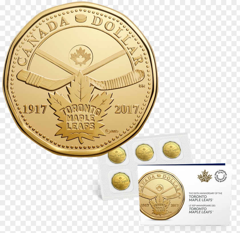 Coin 2017–18 Toronto Maple Leafs Season Loonie PNG