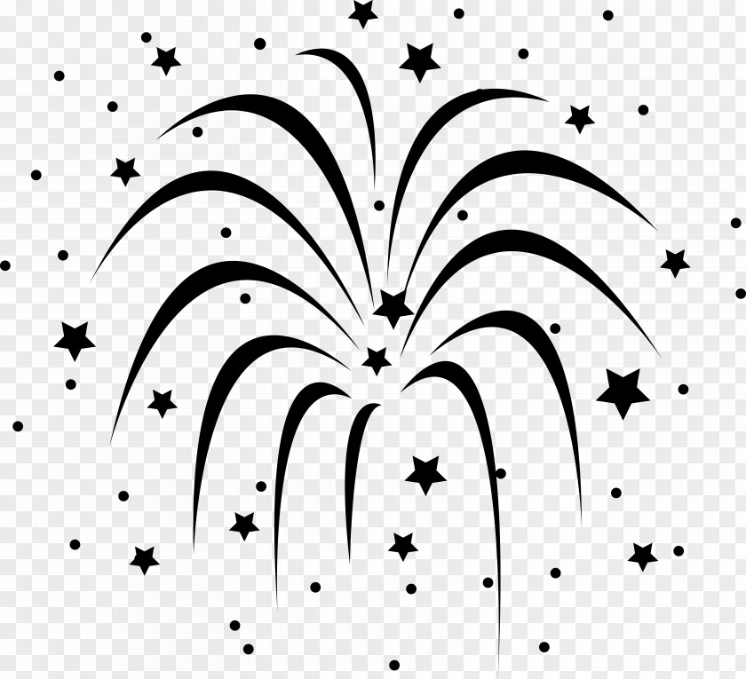 Fireworks Black And White Clip Art PNG