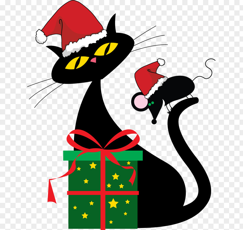 Christmas Bookmark Cliparts Cat Kitten Santa Claus Clip Art PNG