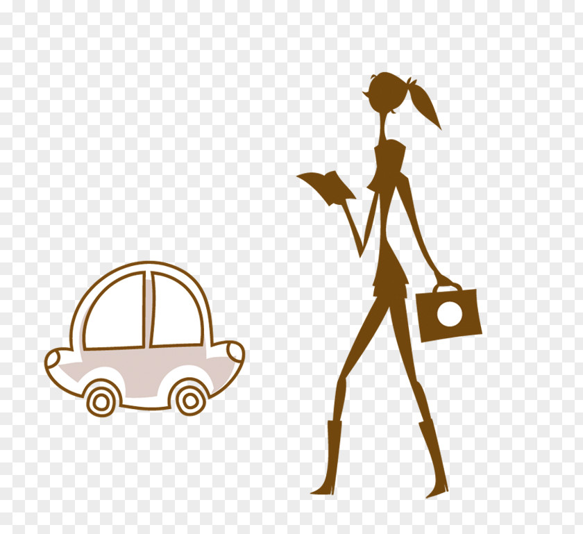 High-heeled Women And Cars Silhouette PNG