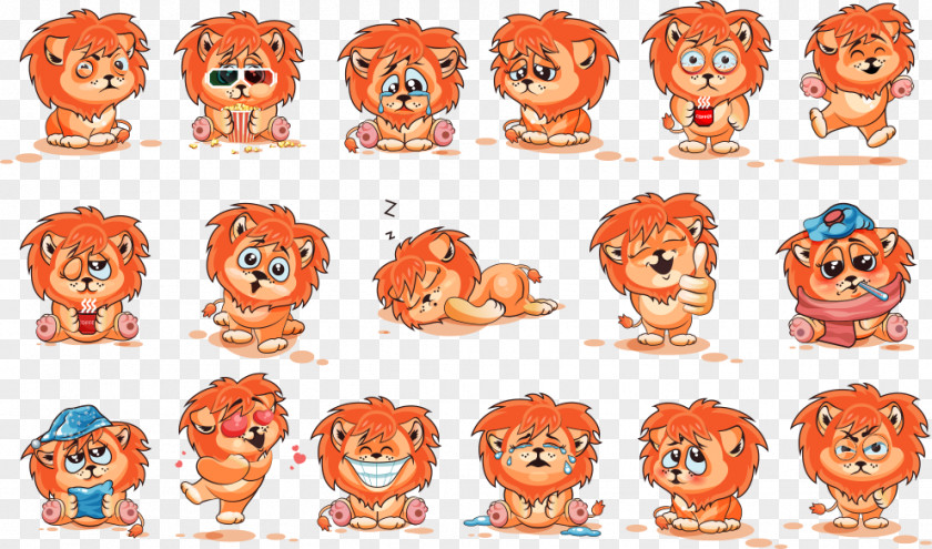 Vector Cartoon Lion PNG