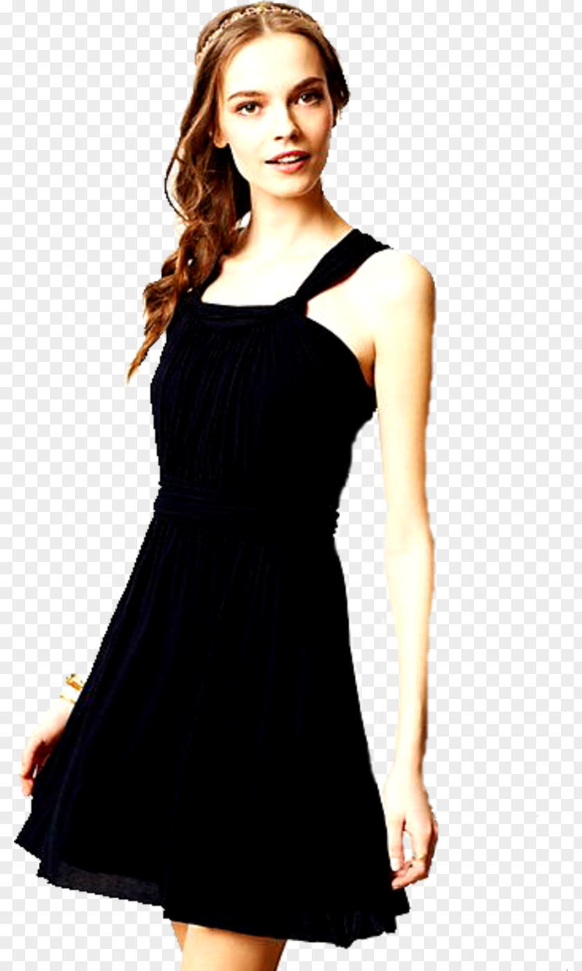 Dress Little Black Woman Fashion Sleeve PNG