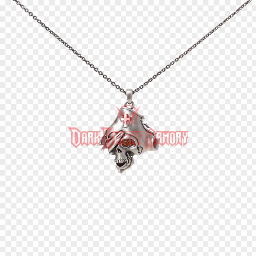 Pirate Skull Locket Necklace Body Jewellery Silver PNG