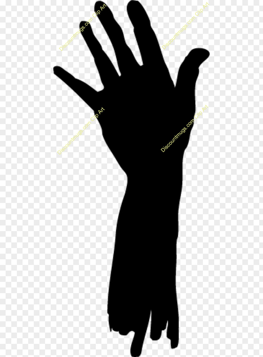 Raising Hands Thumb Black Glove Silhouette White PNG