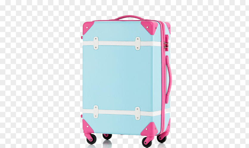 Small Fresh Suitcase Baggage Trolley Travel Hand Luggage PNG