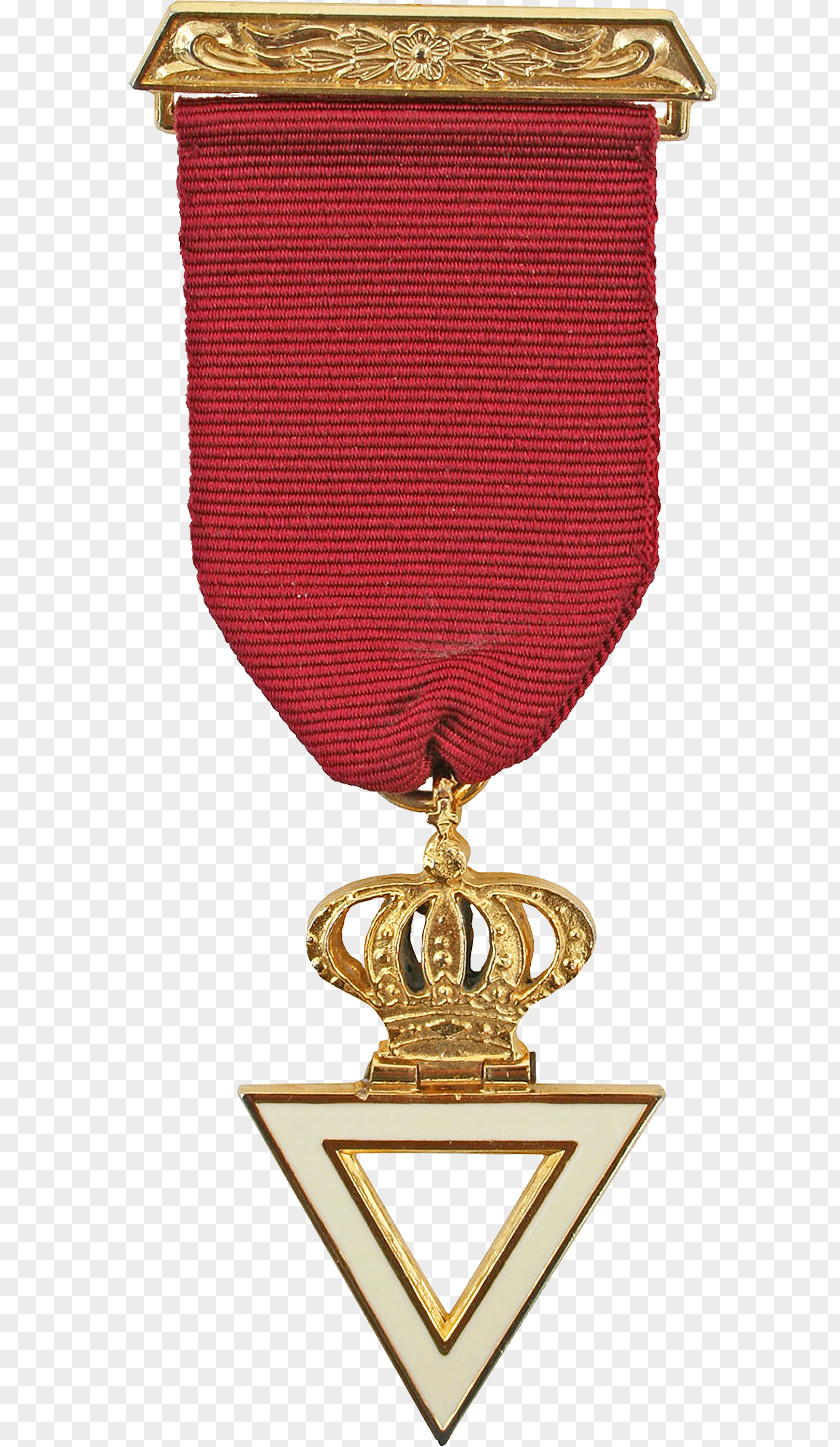 Gold Silk Order Of Royal And Select Masters Regalia Surrey Medal Maroon PNG