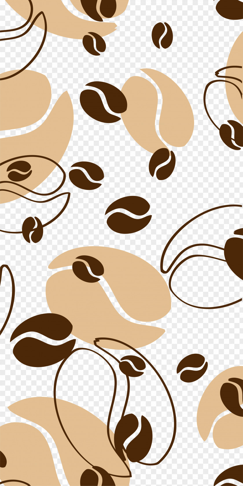 Brown Coffee Beans Background Paper Partition Wall Adhesive Wallpaper PNG