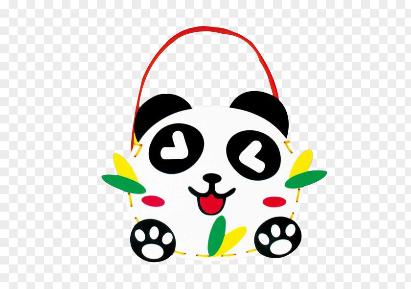 Cartoon Panda Handbag Bag Jigsaw Puzzle Child Toy PNG