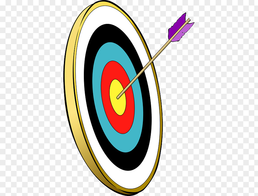 Arrow And Feather Bullseye Shooting Target Clip Art PNG