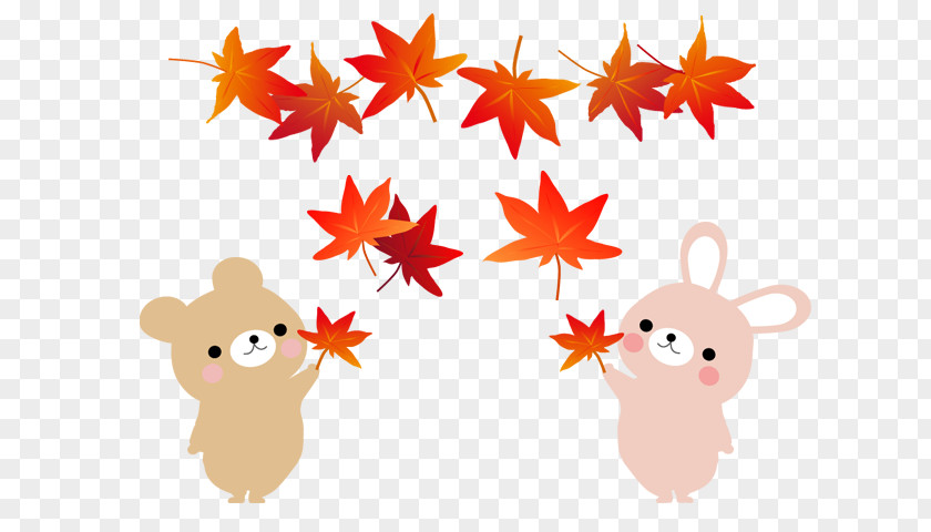 Bear And Autumn Leaves Japan Autumnal Equinox Day Daxue Honda Qiufen PNG