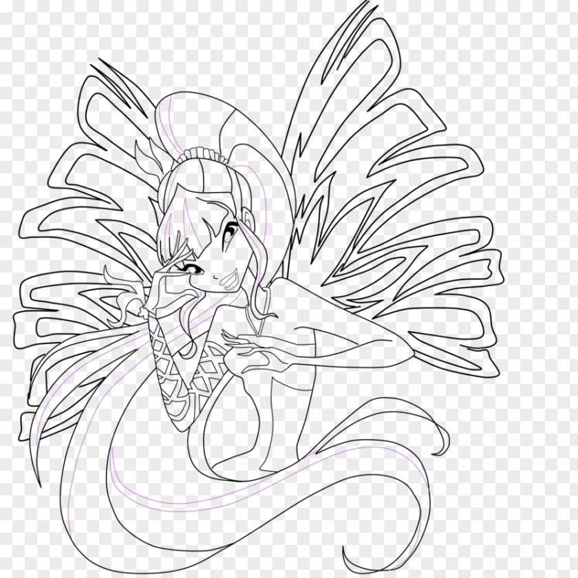 Coloring Pages Stella Bloom Sirenix Line Art Drawing PNG
