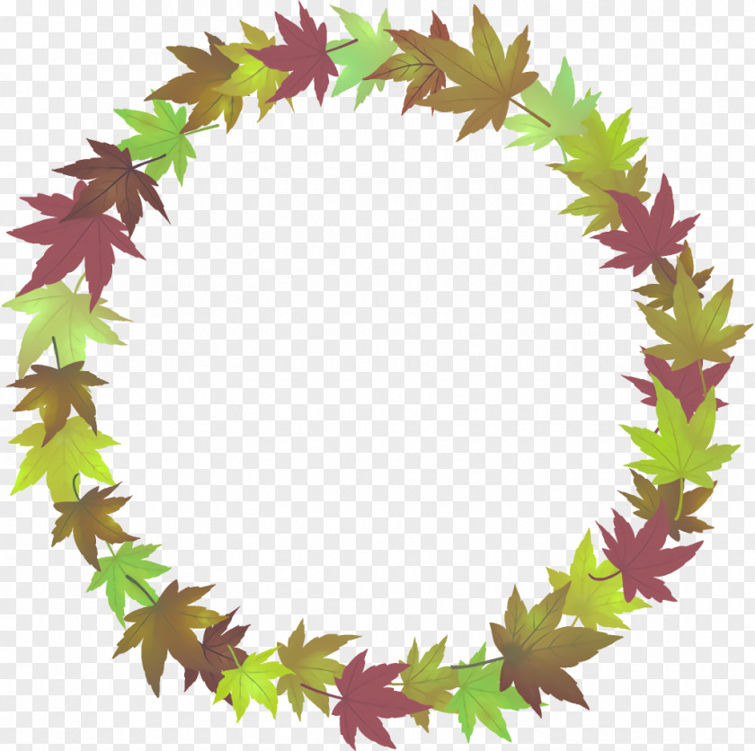Plant Lei Autumn Leaf Wreath Leaves Thanksgiving PNG