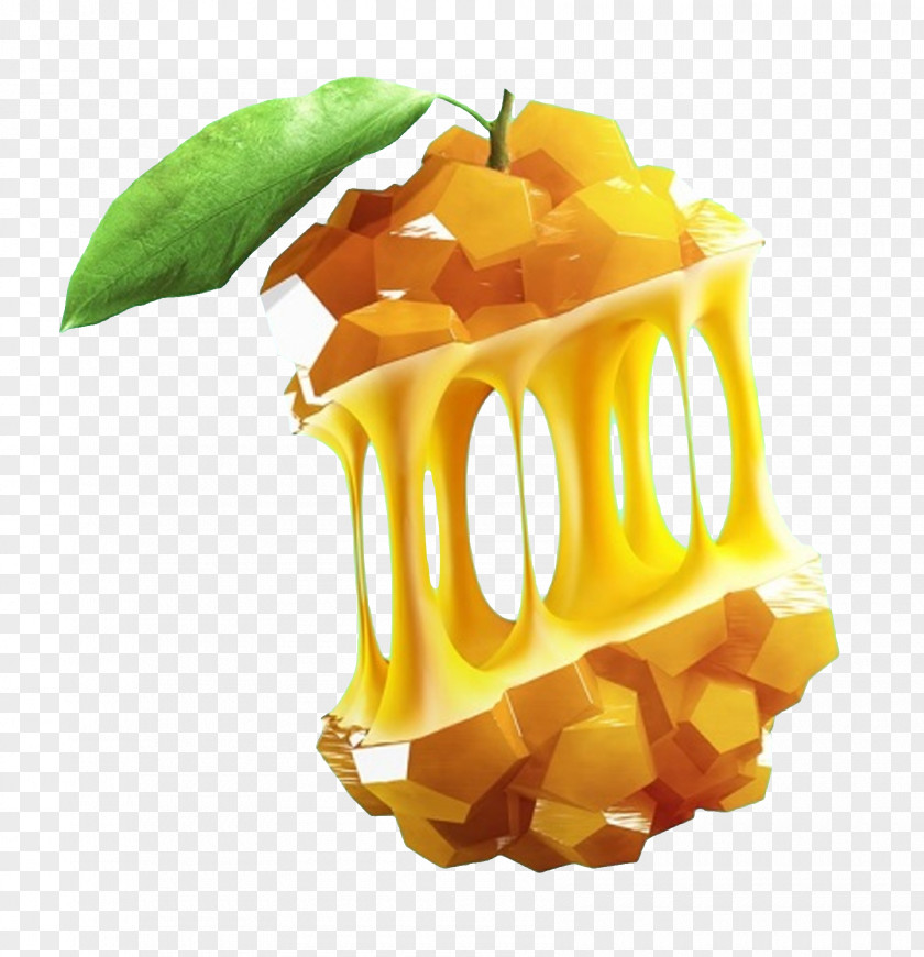 Diamond Perspective Mango Low Poly Fruit Art Rendering 3D Modeling PNG