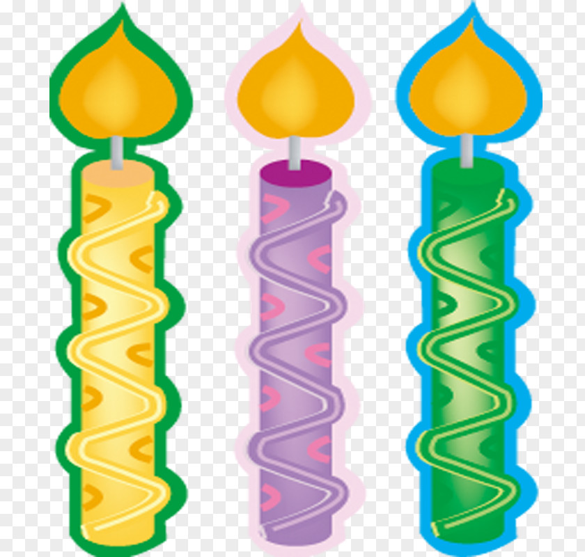 Three Candles Birthday Cake Candle PNG