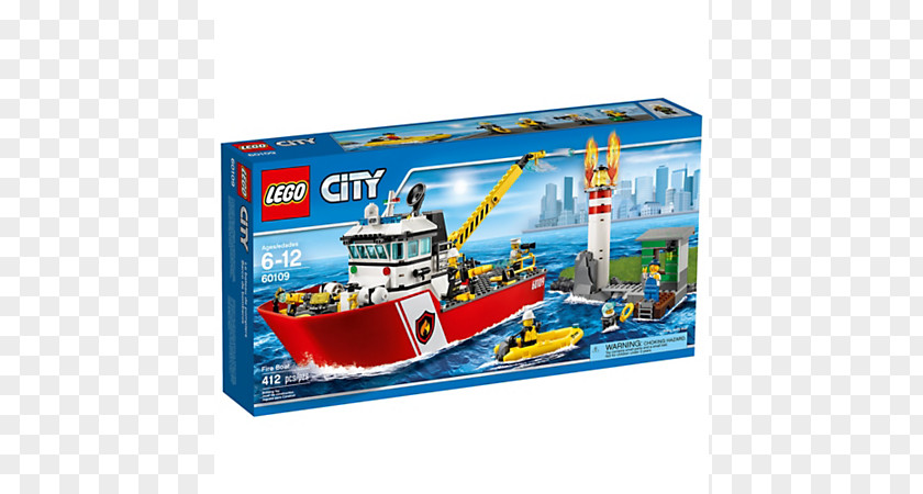 Toy LEGO 60109 City Fire Boat Lego Fireboat PNG