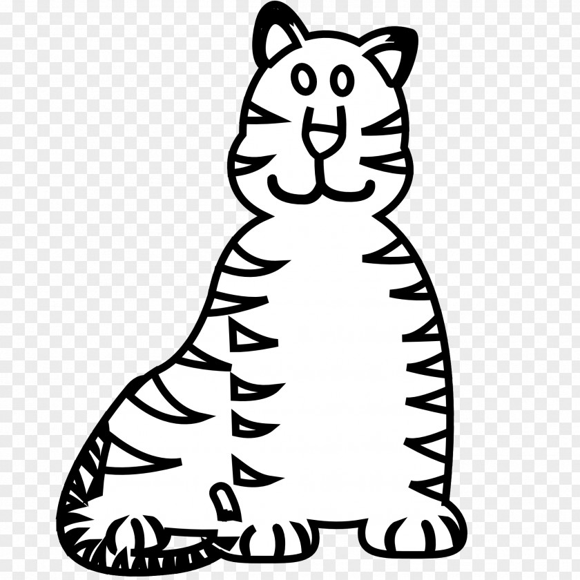 Black And White Animal Clipart Tiger Clip Art PNG