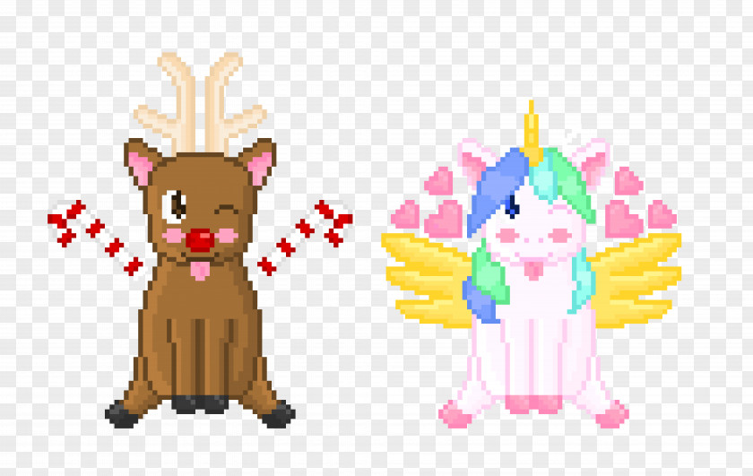 Reindeer Pixel Art Unicorn Clip Easter Bunny PNG