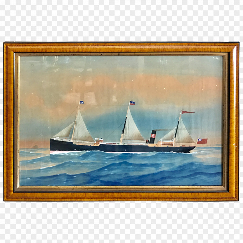 Watercolor Ship Schooner Brigantine Clipper Fluyt PNG