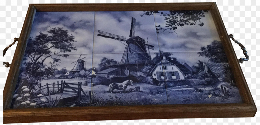 Painting Delftware Pony Windmill PNG