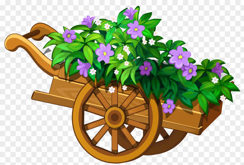 Barn Wheelbarrow Flower Garden Clip Art PNG