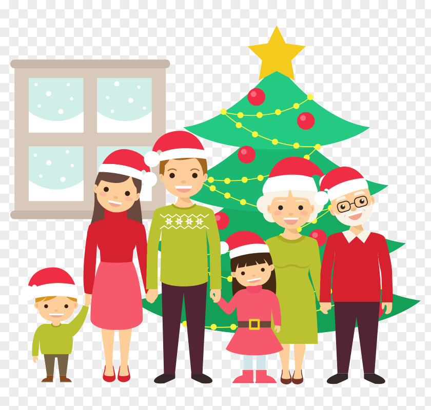 Christmas Tree Santa Claus Family PNG
