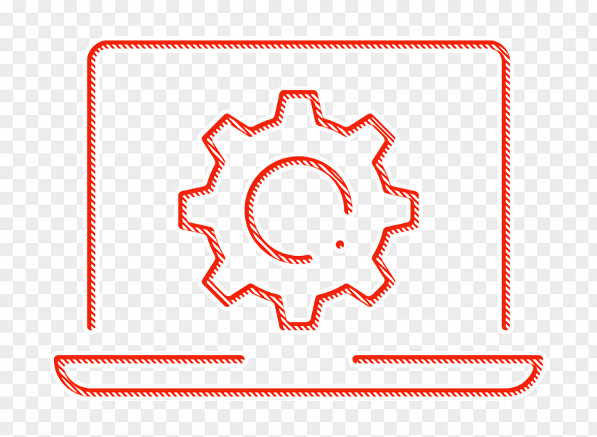 Red Setting Icon Cogwheel Gear Laptop PNG