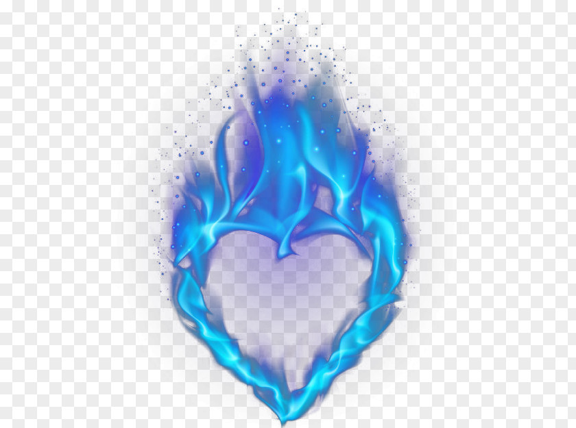 Blue Heart-shaped Flame Light Heart PNG