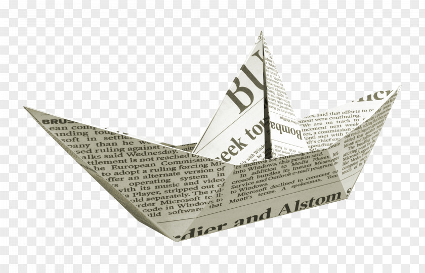 Newspaper Paper Boat Origami Ship PNG