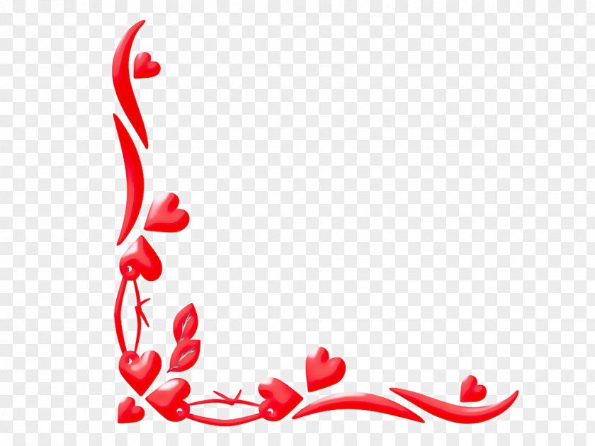 Red Valentine Corner Valentine's Day PNG