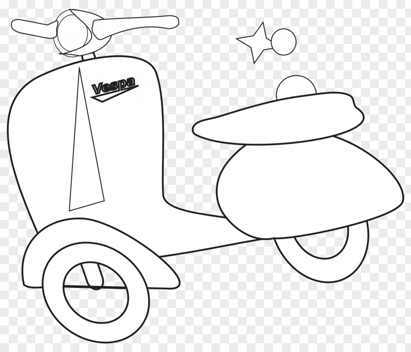 Vespa Cliparts Line Art Black And White Drawing Clip PNG