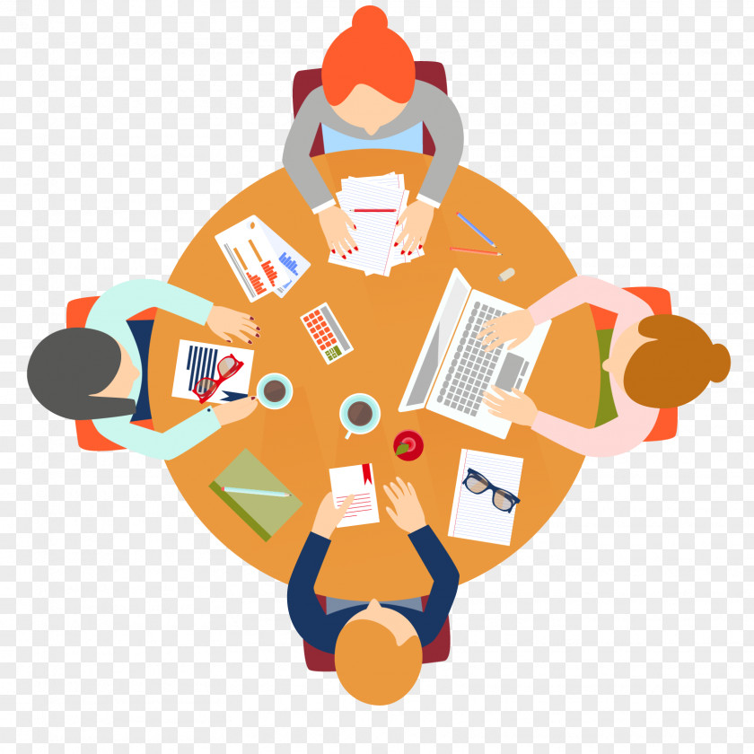 Cartoon Picture Download Business Meeting Euclidean Vector Round Table PNG